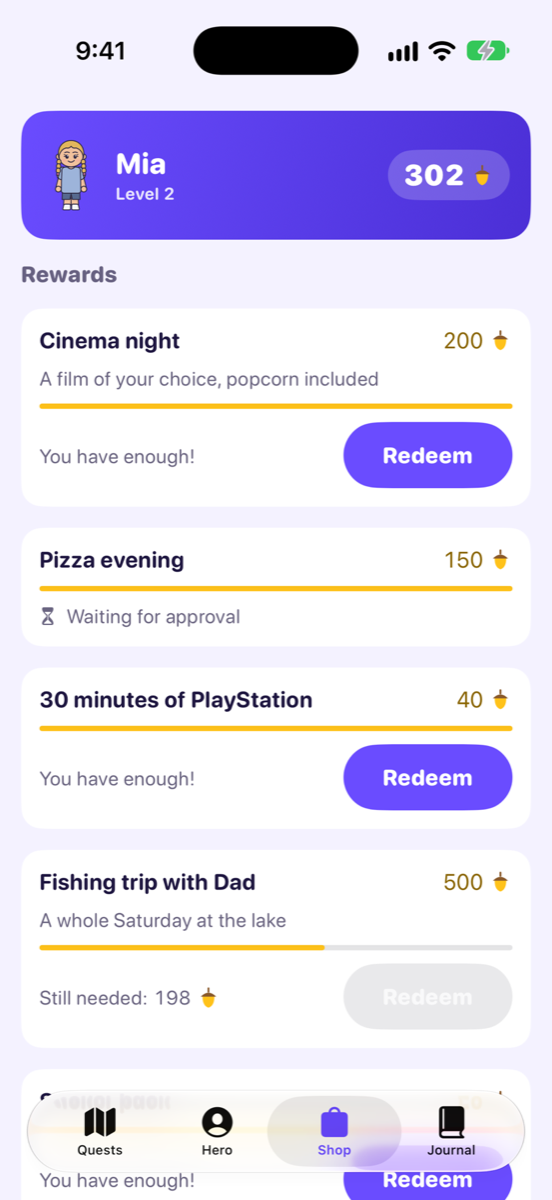 The reward shop